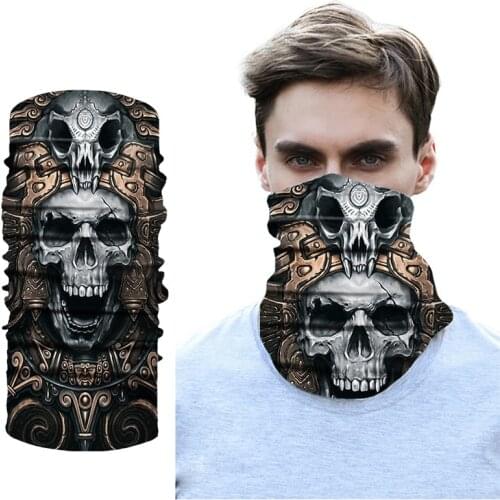 3D Skull Face Shield Headband Buffs Seamless Bandana Face Mask Motorbike Headwear Neck Scarf Outdoors Cycling Ski Balaclava Mask