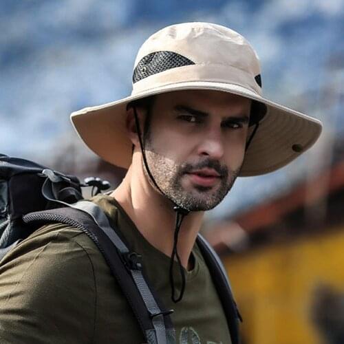 Bucket Hat Men Women Fishing Boonie Hat Fashion Breathable Compressible UV Protection Wide Brim Mesh Beach Sun Cap for Outdoor