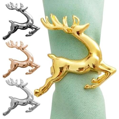 Deer Napkin Ring Alloy Buckle Hotel Wedding Party Christmas Napkin Storage Supplies Restaurant Table Decoration