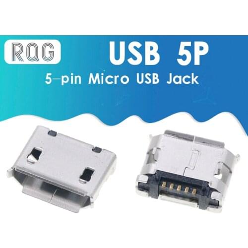 100PCS Micro USB 5P Socket 5 Pin MK5P SMD DIP Female Connector MINI USB