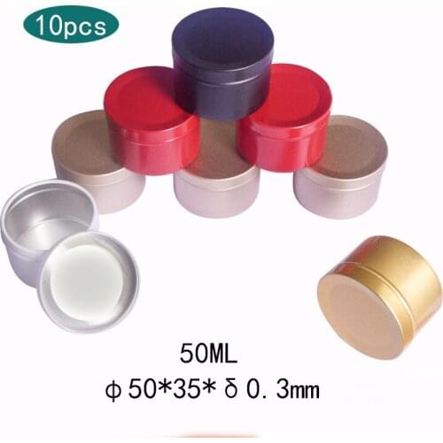 10pcs Multiple Colour 50ml Tin Tea Candy Biscuits Cookie Storage Box Wax Lip Balm Nail Art Makeup DIY Cosmetic Box 50*35mm
