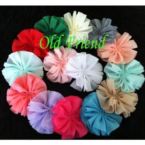 2.5" Ballerina Chiffon Flower Fabric Flower for Headbands, Clothing, Dress 200pcs/lot 16 Color Free Shipping