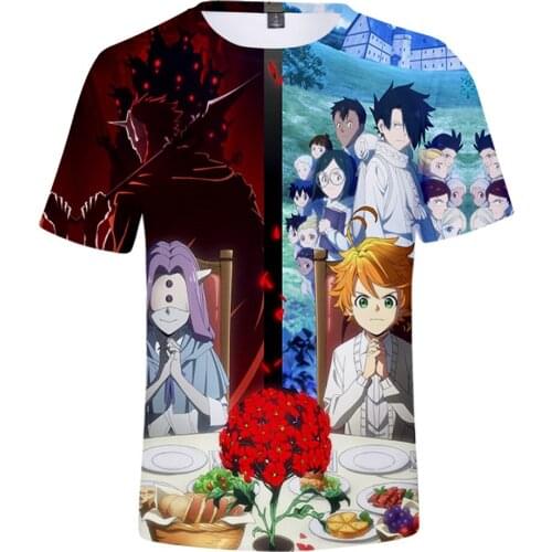2021 3D Print T Shirt Casual Fashion Tshirt Summer New Casual Men/women/kids / T-shirt The Promised Neverland Clothes