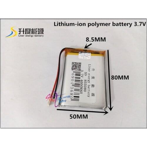 3.7V 4000mAH 855080 ( polymer lithium ion / Li-ion battery ) for tablet pc power bank GPS mp4 dvd model aircraft