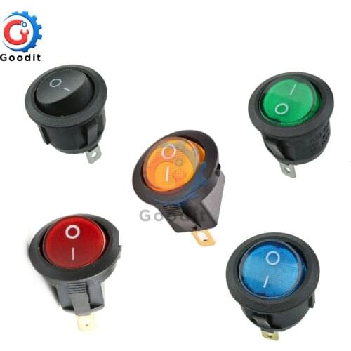 5Pcs SPST Switch 125/250V rocker switch Led Dot Light 3 pins ON-OFF Rocker Switch LED illuminated Car Dashboard Dash Boat Toggle