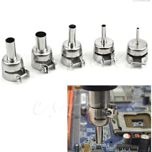 5Pcs Universal Meatal Heat Gun Resisting Nozzles Hot Air Guns Silver for 45x24mm