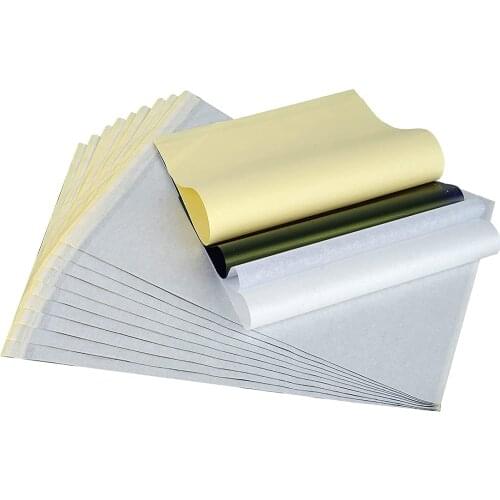 50/100Pcs 4 Layers Tattoo Transfer Paper A4 Size Copy Carbon Tracing Thermal Transfer Paper Tattoo Copier Stencil Supplies