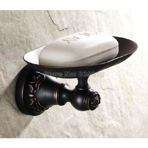 Bathroom Accessory Wall Mounted Black Oil Rubbed Bronze Bathroom Soap Dish Holder Wba443