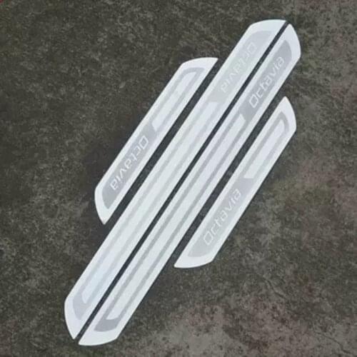 Accessories For Skoda Octavia A5 A7 stainless Steel Door Sill Scuff Plate Protector Guard Car Sticker 2007-2017 car Styling