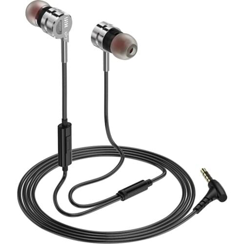 Brand In-ear Metal Headphones with Game HIFI Bass Stereo Earphone Wired L plug Microphone for iPhone /Xiaomi Huawei Phone MP3