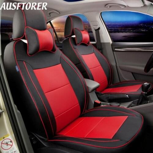 AUSFTORER Genuine Leather Seat Covers for Ford Explorer 2018 2016 2017 Seat Cover Set Cowhide 7 Seats Cushions Car Accessories