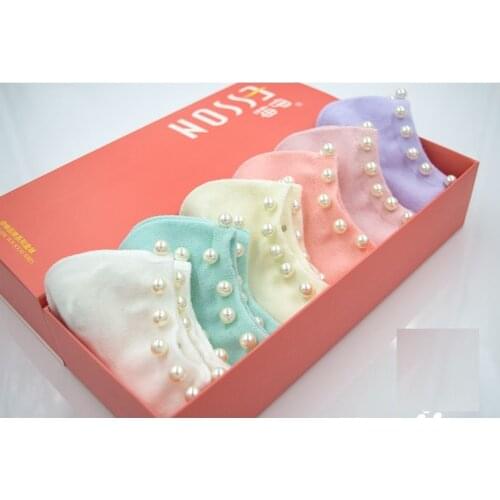 Lolita lovely pearl short/Medium stockings colour /black/white cotton blends stockings 1order=1box