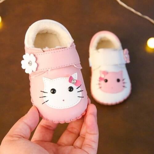 Phynier Winter baby cotton shoes 0-1 toddler shoes female baby cartoon fluffy step soft bottom shoes