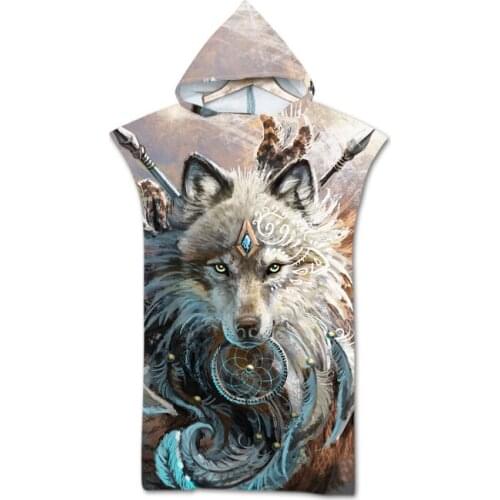 3D Wolf Children bath towel kid hooded baby towel bathrobe cloak cute animal shape baby receiving blanket