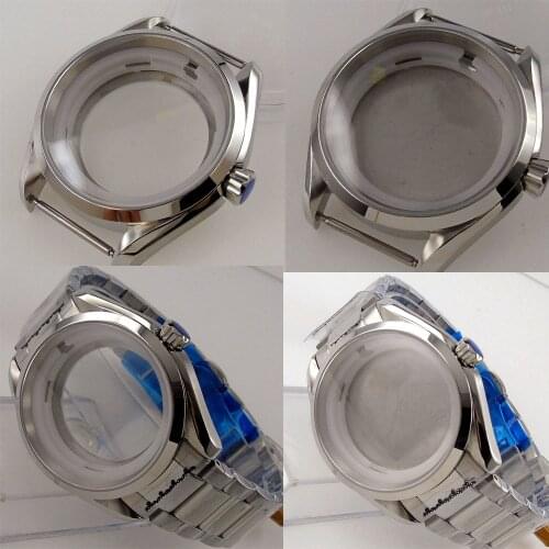 For NH35A NH36A Automatic Movement Stainless Steel Watch Case Parts Sapphire Crystal Polished Bezel Glass Back