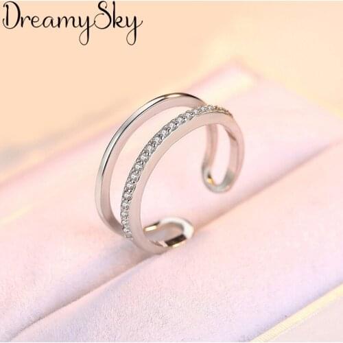 New Charming Crystal Lines Finger Ring for Women Vintage Boho Knuckle Party Rings Gothic Punk Jewelry Gifts for Girls 2020