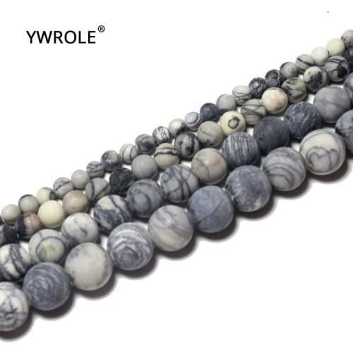 100% Natural Dull Polish Black Zebra Stripes Jaspers Stone Beads For Jewelry Making DIY Bracelet Necklace 4 6 8 10mm Strand15