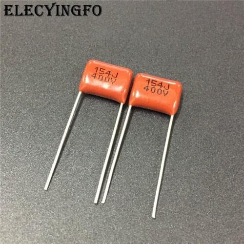 20pcs CBB capacitor 154 400V 154J 0.15uF 150nF P10 CBB21 Metallized Polypropylene Film Capacitor