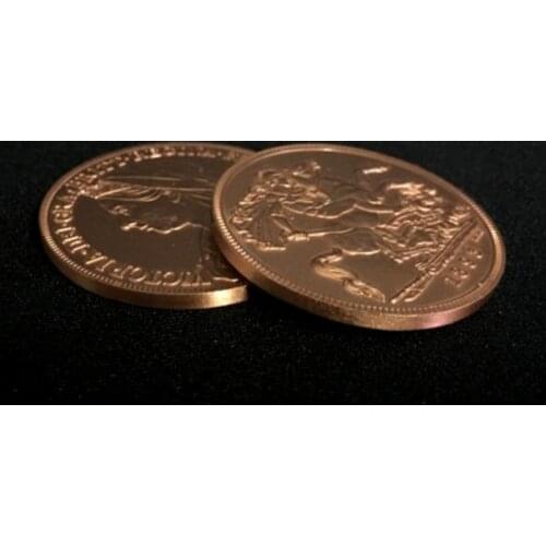 Queen Victoria Ancient Coin (Red Bronze) Gimmick Close up Magic Props Stage Magician trucos de magia Coin Magic Tricks Illusion