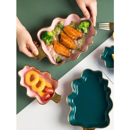 Creative Cute Tree Shaped Plate For Nuts Breakfast Tray Candy Dish Fruit Bowl Creramic Pan Kitchen Home Supply
