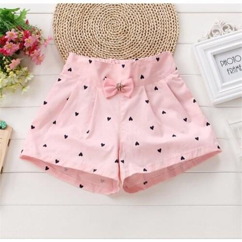 Girls summer short pants kids fashion cotton printing cotton shorts children girls thin section beach pants for 3-10 Y girl