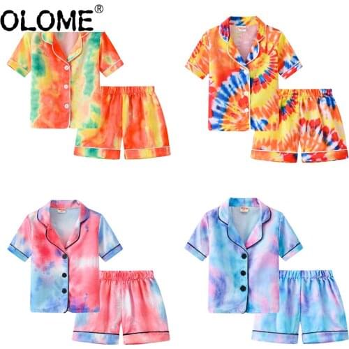 OLOME Summer Kids Sleepwear Fashion Children Pajama Sets Kids Pijama for Girl Baby Boys Clothing Sets Toddler Clothing 2-7 Years