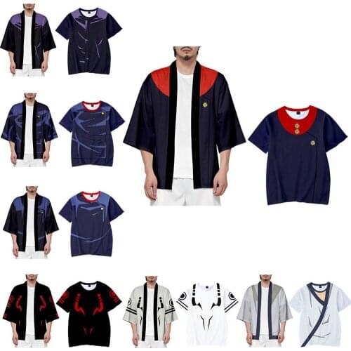Jujutsu Kaisen Anime Cosplay Cloak Kugisaki Nobara Gojo Satoru Summer Fashion Top Shirt Short-sleeve Unisex Costume