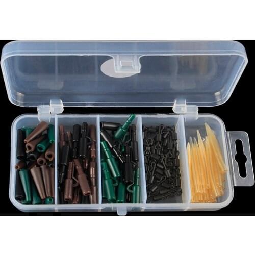 120pcs Carp Fishing Tackle Kit Anti Sleeves Tail Rubber Tubes Baiting Tackle Accessories Carp Fishing Accessories Box Kit