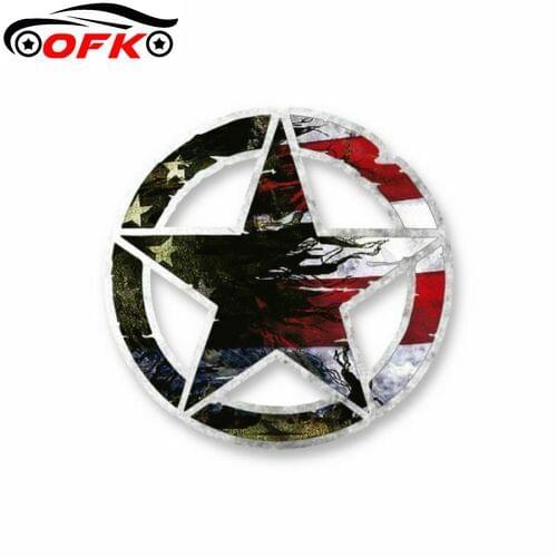 OFK USA Flag Army Star American Military Veteran Gift Heat Transfer Iron on Stickers for Cars, Motos, Laptops, Industry