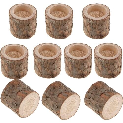 LOT 30PCS Natural Tree Stump Wooden Candle Holder Tea Light for Romantic Candlelight Dinner Wedding Decoration