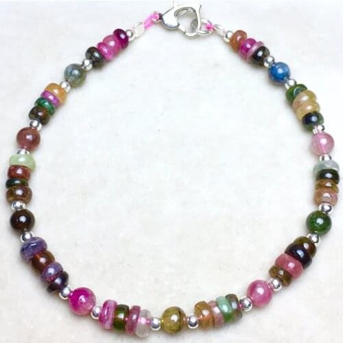 Wholesale Natural Tourmaline Stone Bracelets DIY fashion Jewelry Tourmaline Plate Beads Bracelet for Women Girl Beauty Jewelry