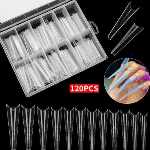 Transparent nail capsule Crystal Extend Nail Mould Without Paper Holder Quickly Extend Nail Sheet 120 Pieces Boxed WD