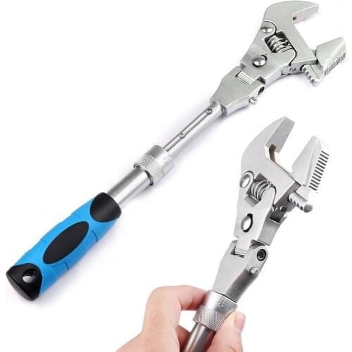 Adjustable Wrench Torque Wrench Can Rotate and Fold 180 Degrees Fast Wrench Pipe Wrench Bathroom repair tools 10 inch