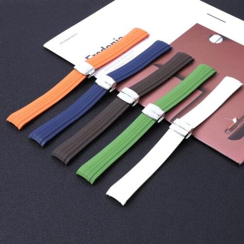 21mm Black Brown Blue Orange Green Rubber Watchband fit For Patek Aquanaut Philippe for 5164a 5167a-001 Watch Strap band