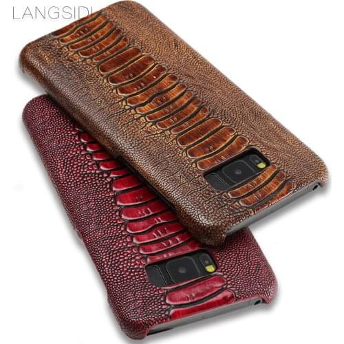 Luxury phone case ostrich foot grain half-wrapped phone case For Samsung Galaxy S8 phone case handmade custom processing
