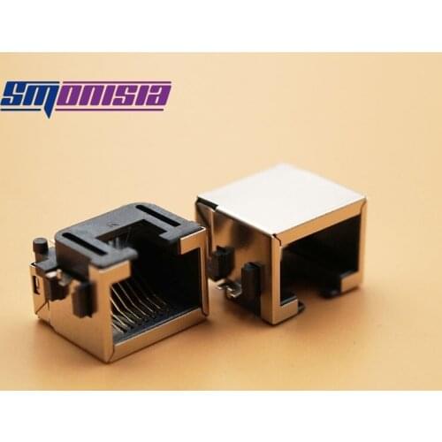 100pcs/lot RJ45 Network Sockets Connectors Sink Type 8.6H Female Socket RJ45 Network interface Connector