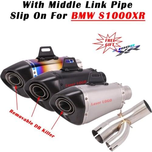 Slip On For BMW S1000XR 2015 2016 2017 18 2019 Motorcycle Exhaust Escape System Muffler Modify Middle Link Pipe DB Killer Emark