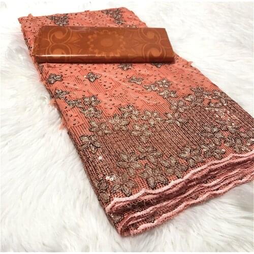 SJ Lace 2.5+2.5 Yards African Lace Fabrics 2021 High Quality Net Lace Embroidered Tulle Fabric And Basin Riche For Dress x2-45