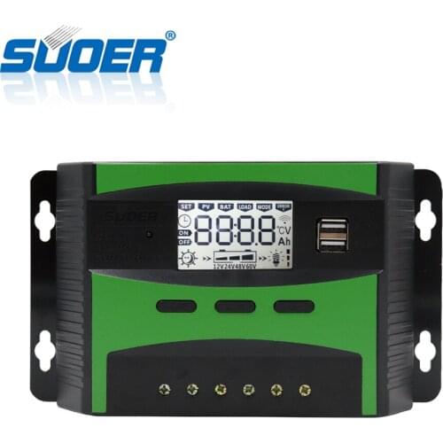 Suoer【 PWM Charge Controller 】 new arrival 12V 24V 30A PWM intelligent solar charge controller with LCD display(ST-C1230)