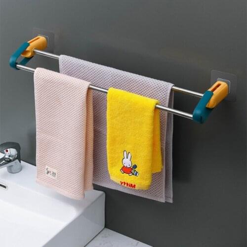 Bathroom Towel Bars Stretch Foot Bath Towel Rack Adhesive Rack Wall Brackets Home Kitchen Bathroom for Convenience Accessories