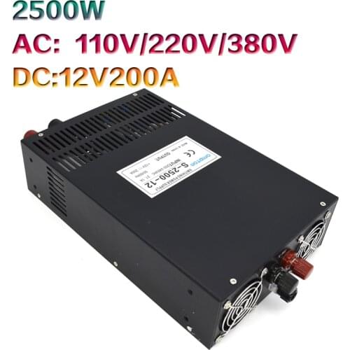 2500W12V200A single group S-2500-12 high power switching power supply 12V2500W mechanical equipment power supply