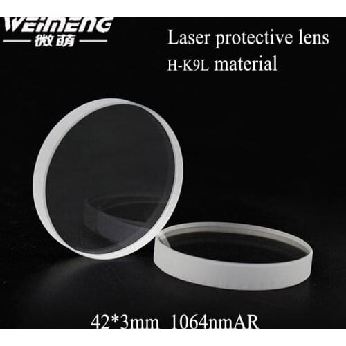 Weimeng brand 42*3mm 1064nm AR H-K9L material laser protective lens window glass for laser cutting machine /welding machine