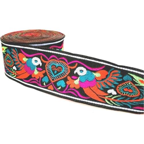 ZERZEEMOOY 2" 5CM 7YARD Woven Jacquard Ribbon Chinese National Style Phoenix For Curtain And Clothing Accessory