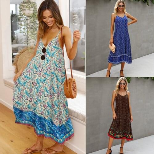 Women Summer Dress 2021 New Fashion Printing v-neck Backless Condole Female Long Dresses Vestido De Mujer ONYLQ212S5118