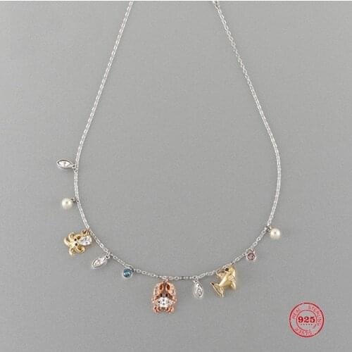 2020 Fashion Charm Pure 925 Silver Original 1:1 Copy, Cute And Interesting Marine Life Wild Necklace Female Luxury Jewelry Gifts