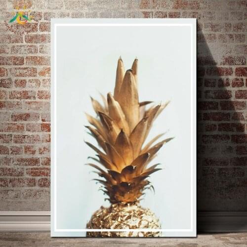Golden Pineapple Artwork Modern Canvas Art Prints Poster Wall Painting Home Decoration Nordic Poster Pop Art for Home Decoration