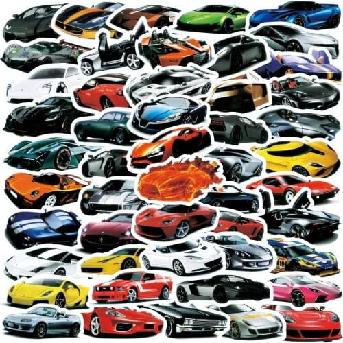 50PCS JDM Retrofit Racing Car Graffiti Stickers Laptop Guitar Luggage Bike Skateboard Waterproof Sticker Decal Kid Classic Toys