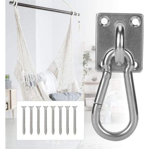 2 Sets Of Suspended Ceiling Wall Mount U-Shaped Hooks Stainless Steel Heavy Duty Multi-Function Hammock Hammock Hook Metal Base