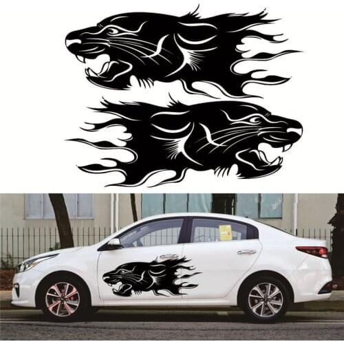 Reliable 2pcs Lion Bumblebee Totem Car Sticker Car Body Racing Side Door Long Stripe Stickers Auto Vinyl Decal Car Body Sticker