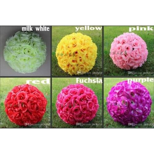 20 CM/8" White Artificial Rose Silk Flower Kissing Balls Hanging Ball For Christmas Ornaments Wedding Party Decorations Supplies